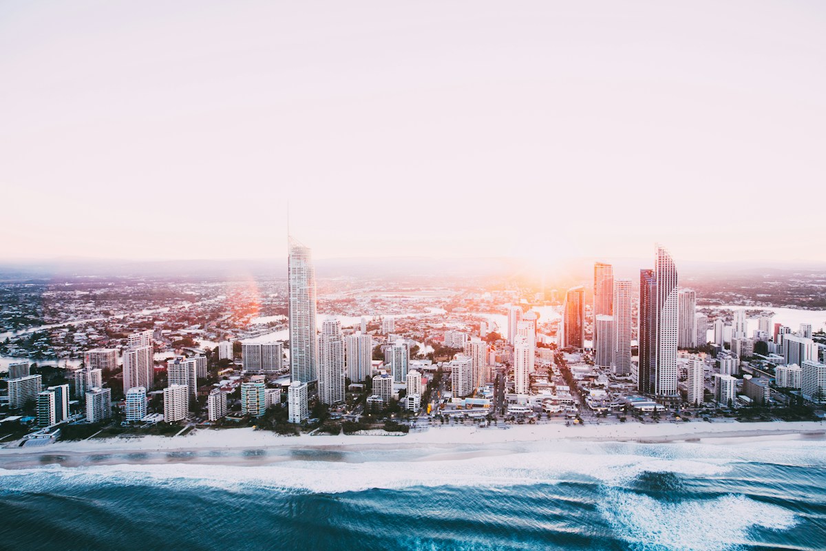 The Gold Coast city skyline beside the water