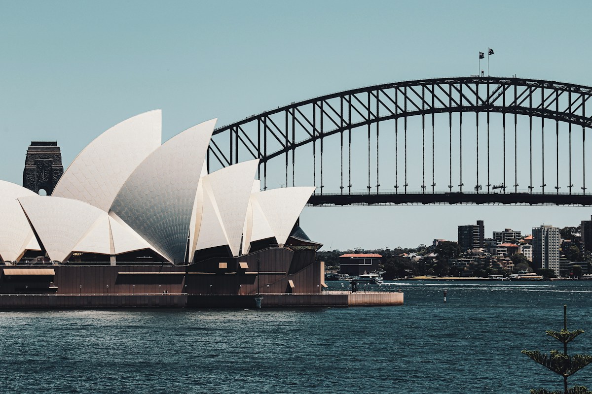 The Sydney Opera House and Sydney Harbour Bridge on Sydney Harbour